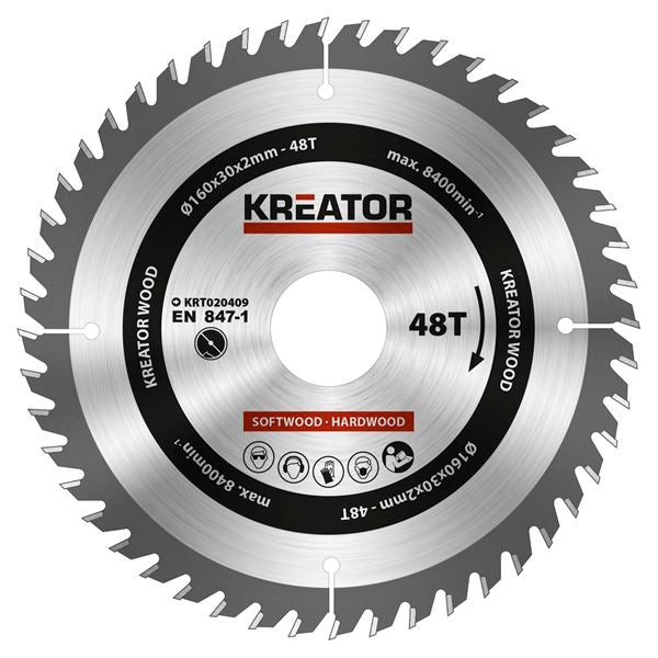 דיסק חיתוך עץ 160 מ"מ KRT020409 Varo kreator - KnuPo