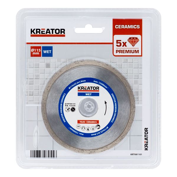 דיסק חיתוך יהלום 115 מ"מ לחיתוך אריחים וקרמיקה KRT081101 Varo kreator - KnuPo