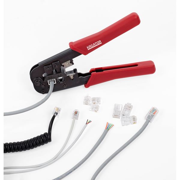 פלייר לחיצה לכבל רשת מגיע עם24 סופיות לכבל רשת KRT615121 CUT6 - KnuPo
