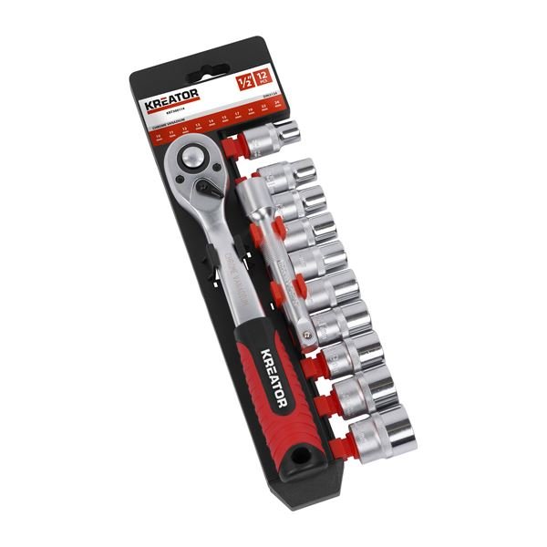 ידית רצ'ט 1/2 12 יחידות 10 - 24 מ"מ מקצועי מכרום ונדיום KRT500114 Varo kreator - KnuPo