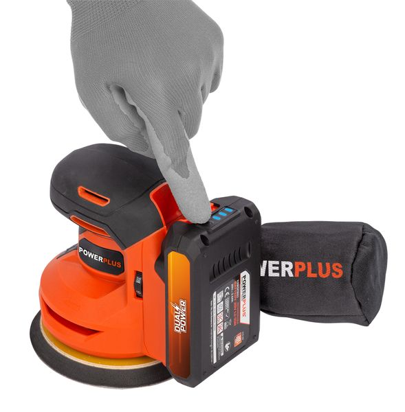 מלטשת אקסצנטרית 20 וולט (ללא מטען וסוללה) POWDP50400 Power plus - KnuPo