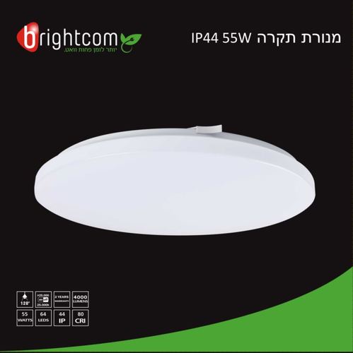 מנורת תקרה IP44 55W אור קר - קוטר 55 ס