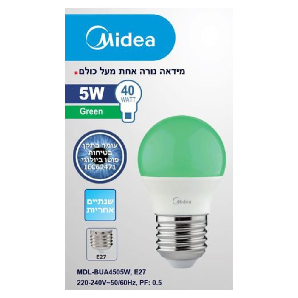 נורה בצבע ירוק E27 5W Midea Lighting - KnuPo