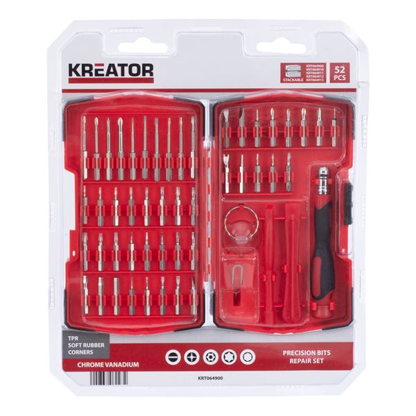 סט מברגי דיוק ביטים 52 חלקים KRT064900 Varo kreator - KnuPo